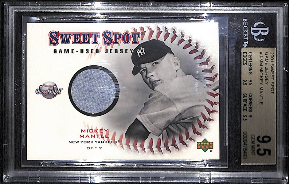 2001 Sweet Spot Mickey Mantle Jersey Card - BGS 9.5