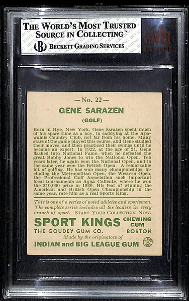 1934 Goudey Sport Kings Gene Sarazen BVG 6.0