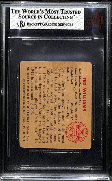 1950 Bowman #98 Ted Williams Card BVG 1.5