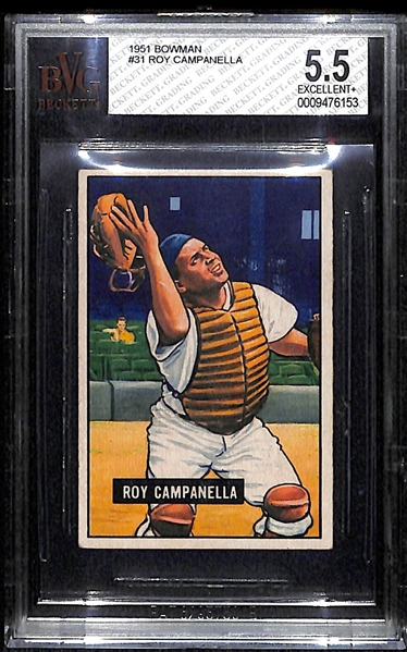 1951 Bowman #31 Roy Campanella Card BVG 5.5