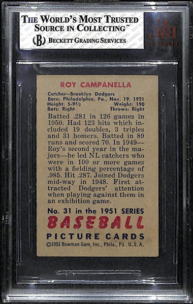 1951 Bowman #31 Roy Campanella Card BVG 5.5