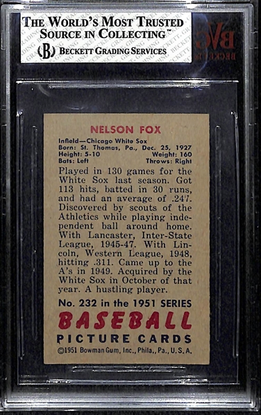 1951 Bowman #232 Nellie Fox Rookie Card BVG 4.5