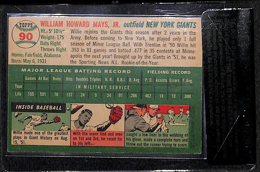 1954 Topps #90 Willie Mays Card BVG 6