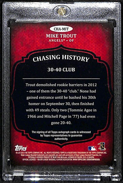 2013 Topps Mike Trout Chasing History Autograph Card