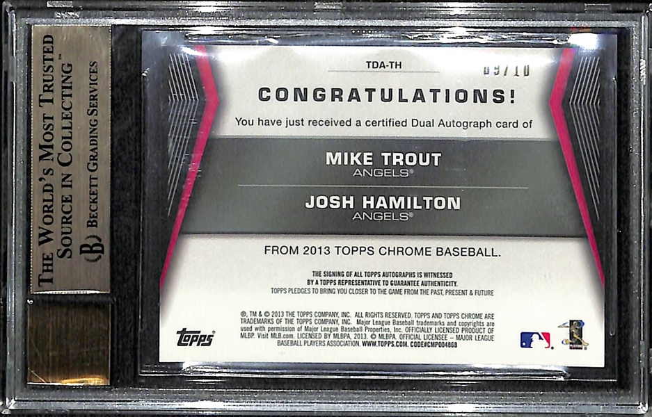 2013 Topps Chrome Mike Trout/Josh Hamilton Dual Autograph Card BGS 9.5