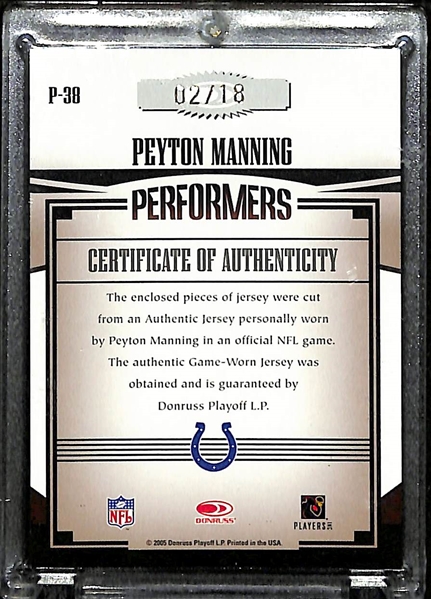 2005 Donruss Gridiron Gear Peyton Manning Autograph Patch Card