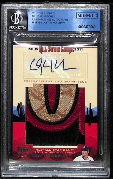 2011 Topps Clayton Kershaw All Star Game Autograph Patch Card - BGS Authentic