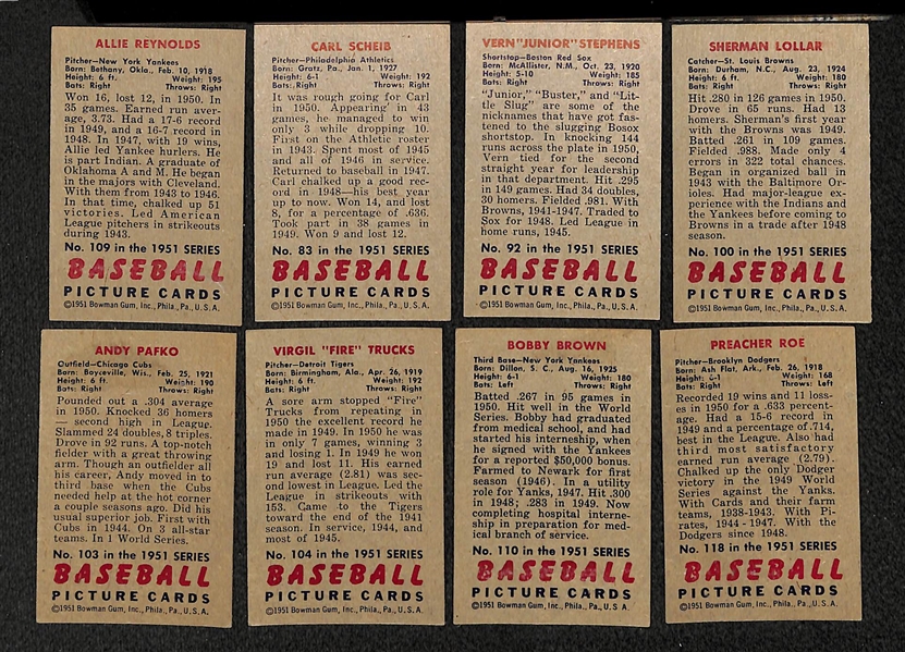Lot Of 30 1951 Bowman Cards w. Allie Reynolds
