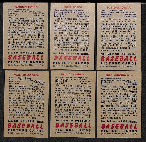Lot Of 20 1951 Bowman Card w. Warren Spahn