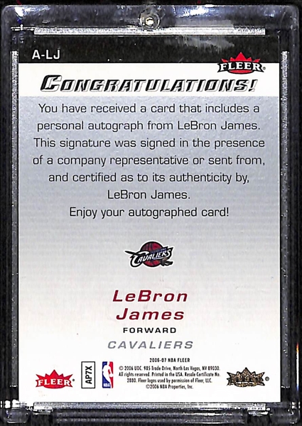 2006-07 Fleer LeBron James Autographics Autograph Card