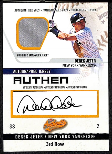 2003 Fleer Authentix Derek Jeter Autograph Jersey Card