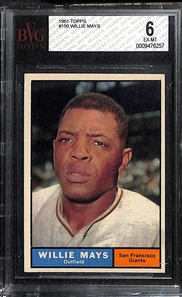 Lot Of 2 1961 Topps Willie Mays Cards BVG 6&7