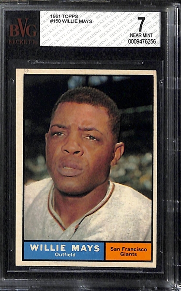 Lot Of 2 1961 Topps Willie Mays Cards BVG 6&7