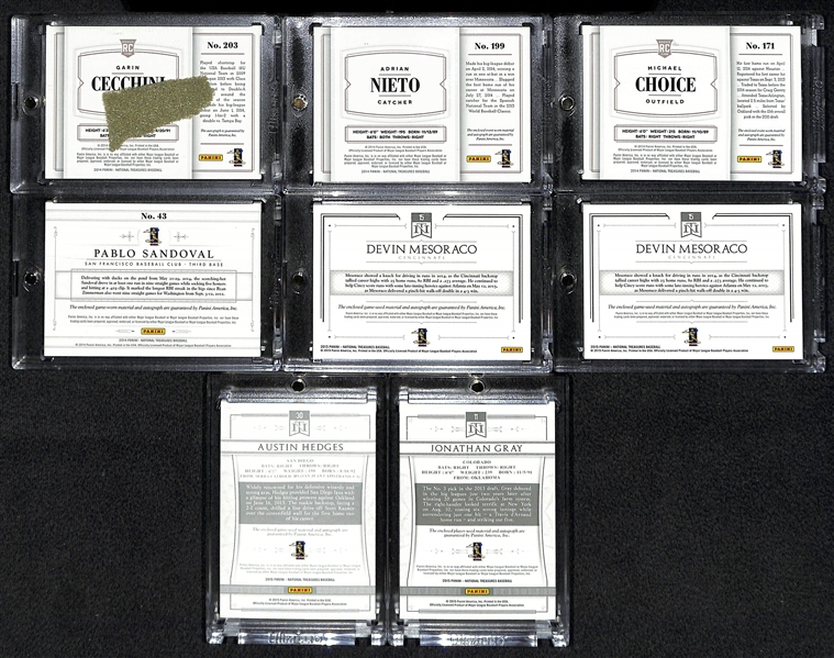 Lot Of 8 Baseball National Treasures Autograph & Patch Cards
