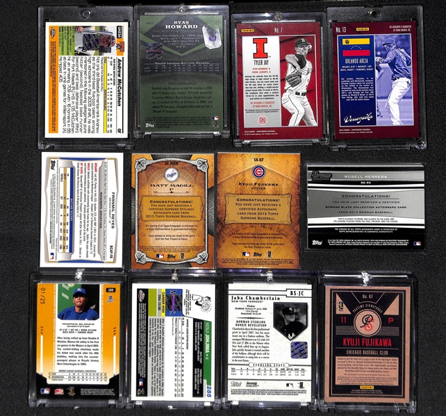 Lot Of 12 Baseball Autograph Cards w. Andrew McCutchen