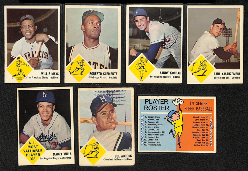1963 Fleer Baseball Complete Set of 66 Cards