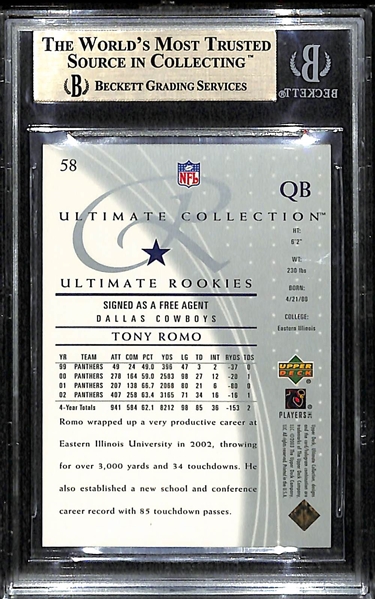 2003 Ultimate Tony Romo Rookie Card - BGS 9.5