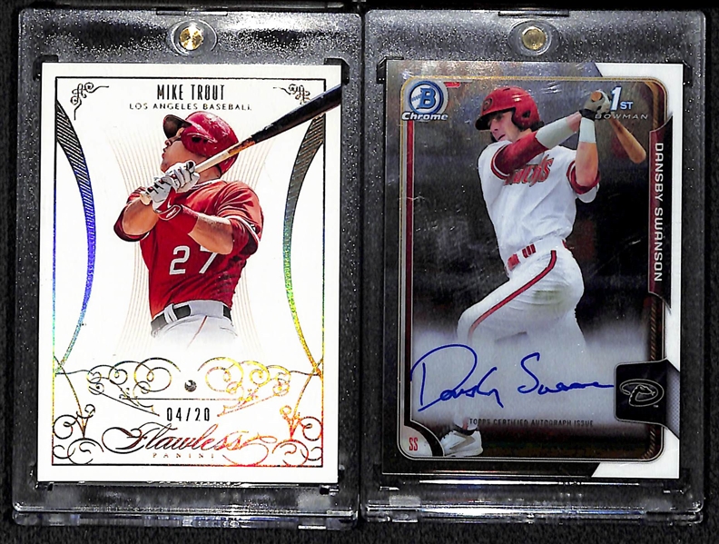 Mike Trout & Dansby Swanson Autograph & Relic Cards