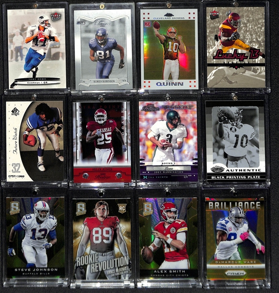 Lot Of 12 Football Rookie Cards & Low Numbered Cards w. Romo