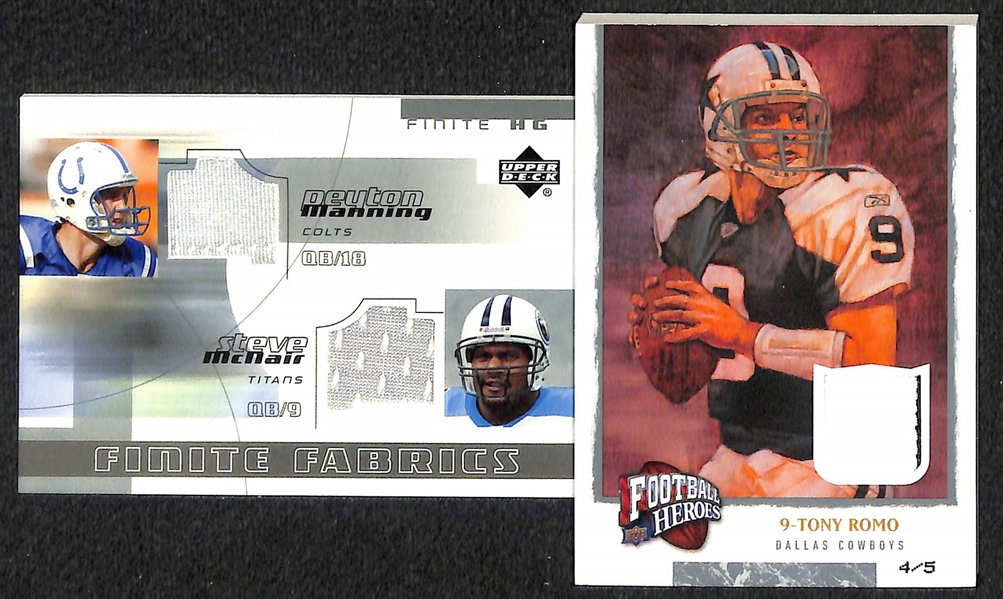 Lot Of 20 Football Autograph & Relic Cards w. Brady & Favre