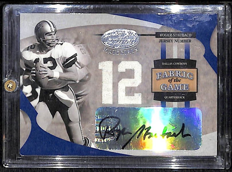 2005 Leaf Certified Roger Staubach Autograph Jersey Card /12