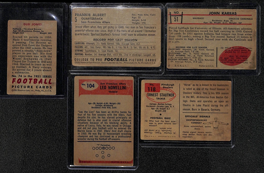 Lot Of 19 1951-1955 Bowman Football Cards w. Dub Jones