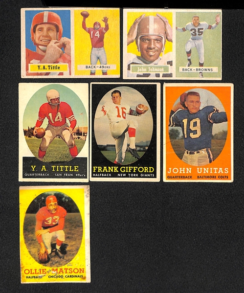 Lot Of 26 1957-1959 Topps Football Cards w. Tittle