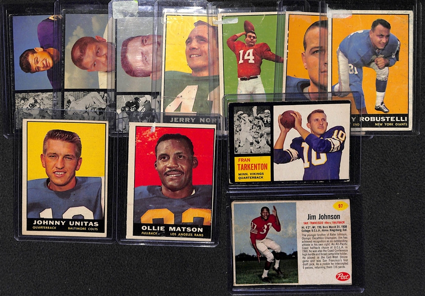 Lot Of 11 1961-1962 Football Cards w. Johnny Unitas