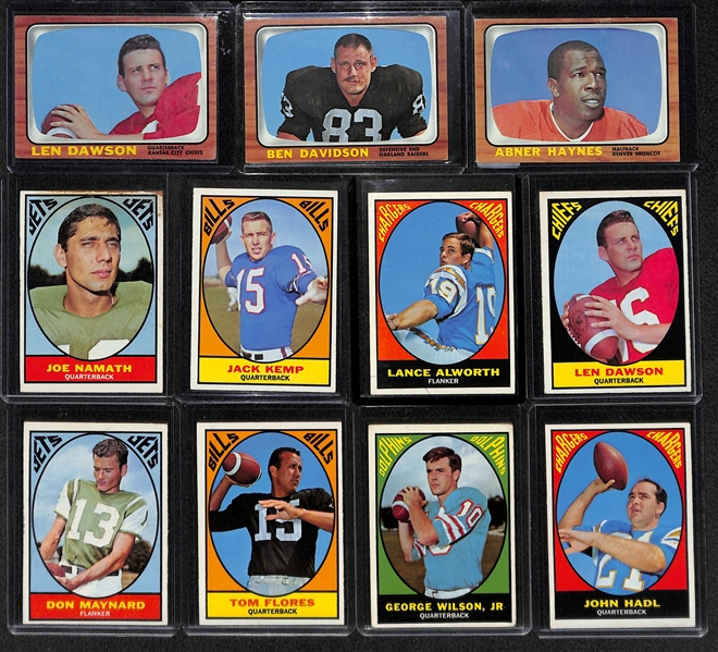 Lot Of 11 1966-1967 Topps Football Cards w. Dawson