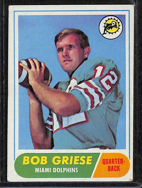Lot Of 5 1968 Topps Football Cards w. Griese RC