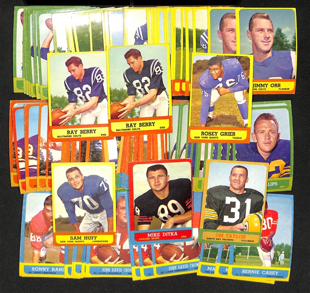 Lot Of 129 1963 Topps Football Assorted Cards w. Berry