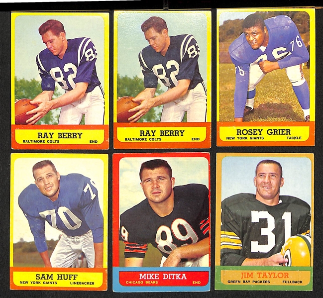Lot Of 129 1963 Topps Football Assorted Cards w. Berry