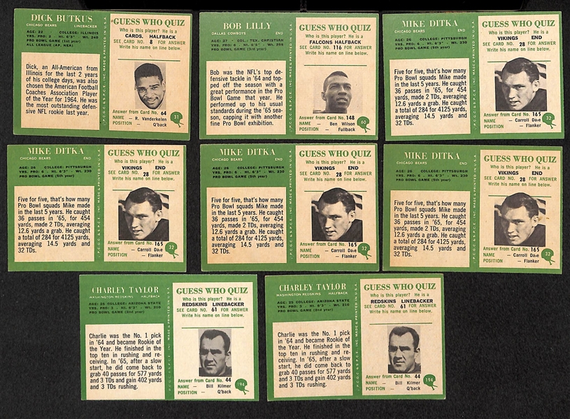 Lot of 107 1966 Philadelphia Assorted Football Cards w. Dick Butkus