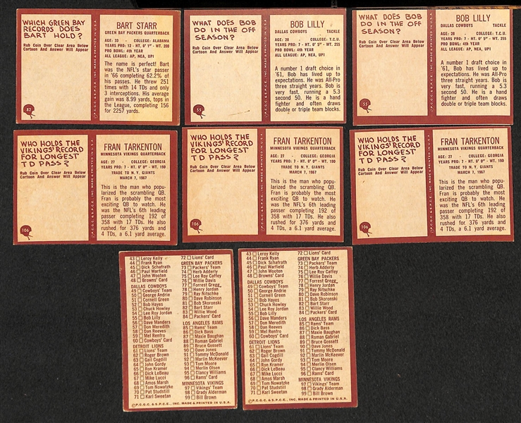 Lot of 105 1967 Philadelphia Assorted Football Cards w. Bart Starr
