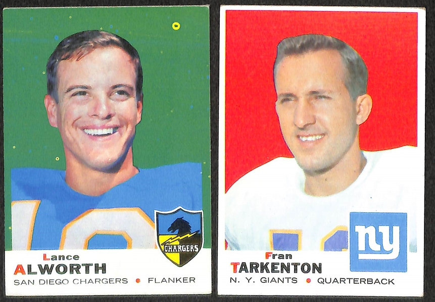 Lot of 46 1969 Topps Assorted Football Cards w. Len Dawson (x2)