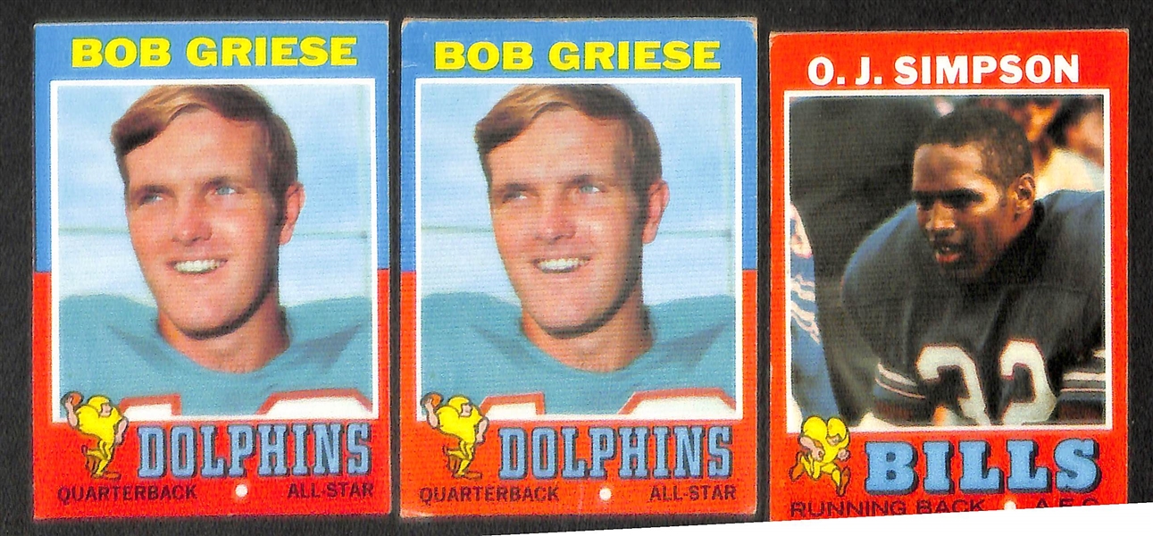 Lot of 146 1971/1972 Assorted Topps Football Cards