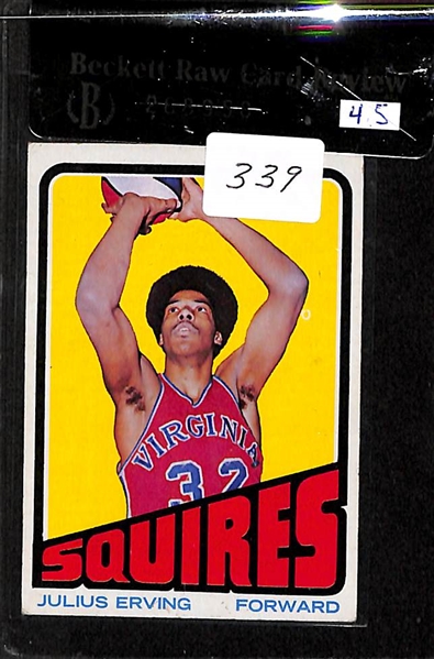 1972-73 Topps Basketball Cards - Wilt Chamberlain & Dr. J Julius Erving Rookie Card (BVG 4.5)