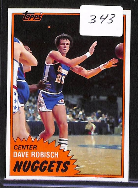 Lot of 5 1981-82 Topps Basketball Cards w. Larry Bird, Magic Johnson, & 3 Blank Back Cards