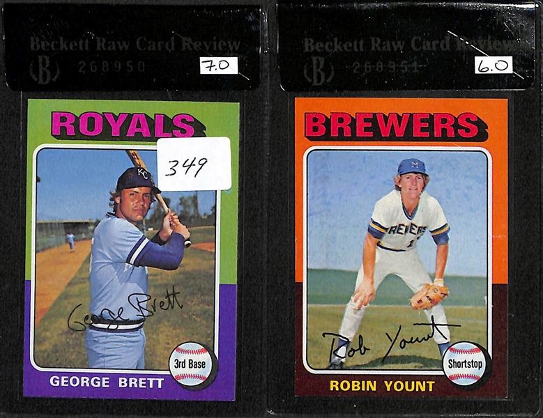 Lot of 8 1975-76 Topps Rookie Cards w. George Brett & Robin Yount BVG