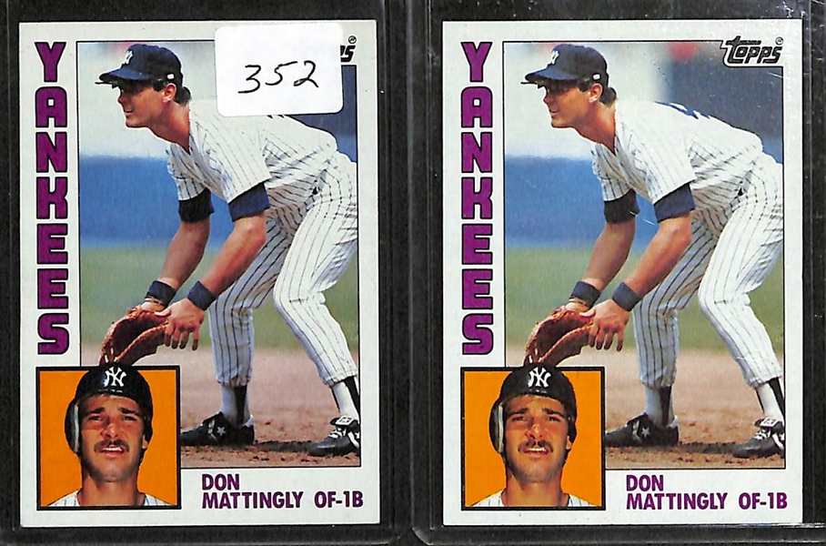 Lot of 9 1984 Rookie Cards of Don Mattingly & Darryl Strawberry