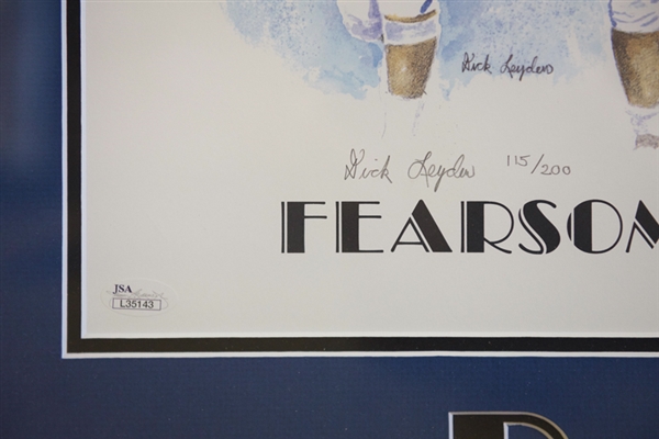 LA Rams Fearsome Foursome Framed Autographed Limited Print Display w. Merlin Olsen - #115/200 - JSA