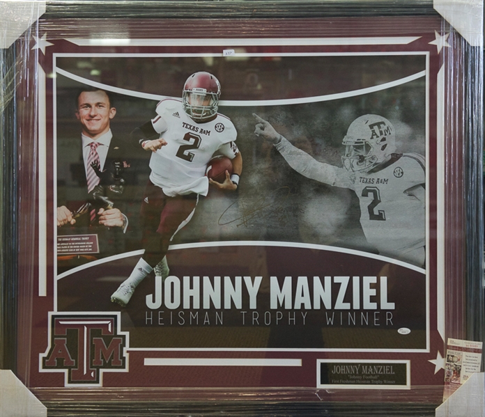 Johnny Manziel Signed & Framed Display - JSA