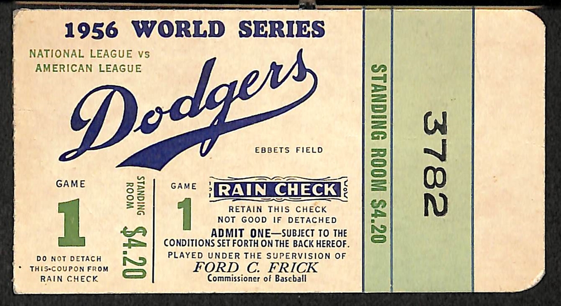 1956 World Series Ticket Stub - Game 1 - Standing Room - Dodgers Version