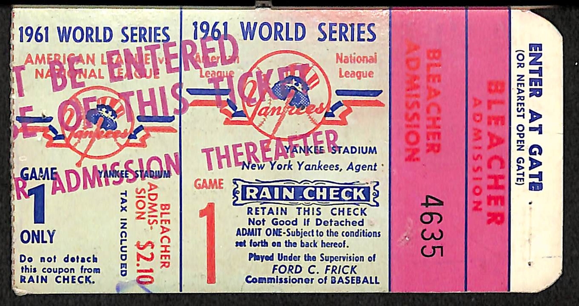 1961 World Series Ticket Stub - Game 1 - Bleachers - Yankees Version