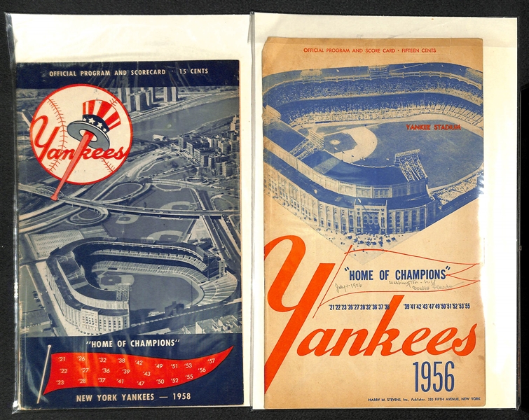 Lot Of 20 Yankees Scorecards From 1943-1958