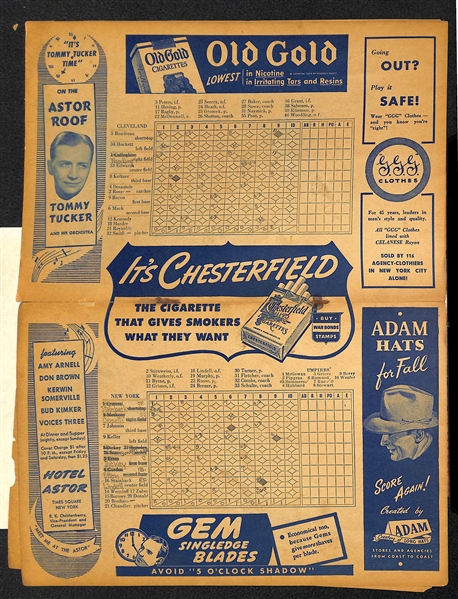 Lot Of 20 Yankees Scorecards From 1943-1958