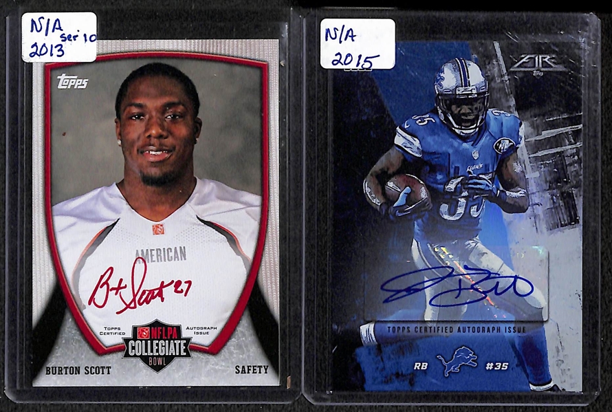 Lot Of 15 Football Autograph Cards w. Burress 1/1