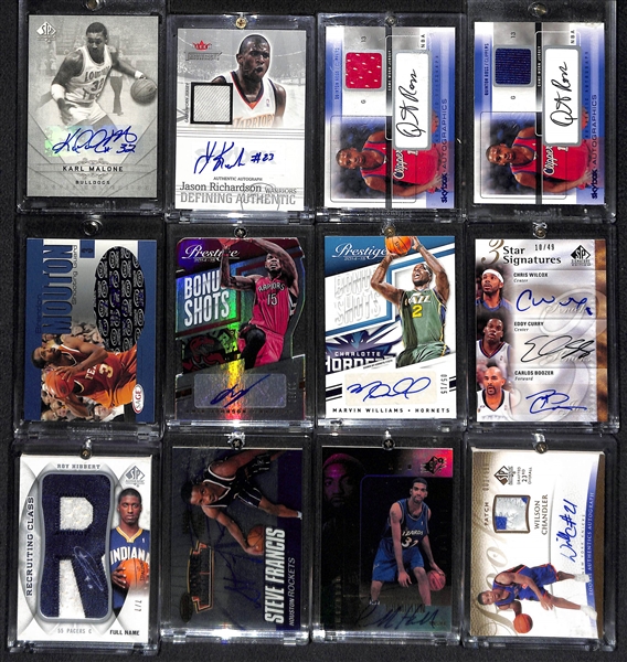 Lot Of 12 Basketball Autograph Cards w. Karl Malone