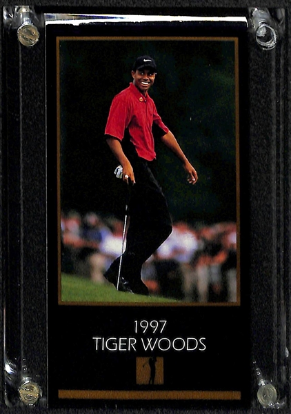 Lot Of 4 Gold Cards w. 2 Tiger Woods Relic Cards