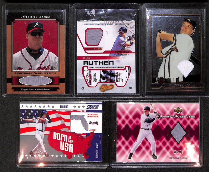 Lot Of 37 Chipper Jones Relic & Rookie Cards 